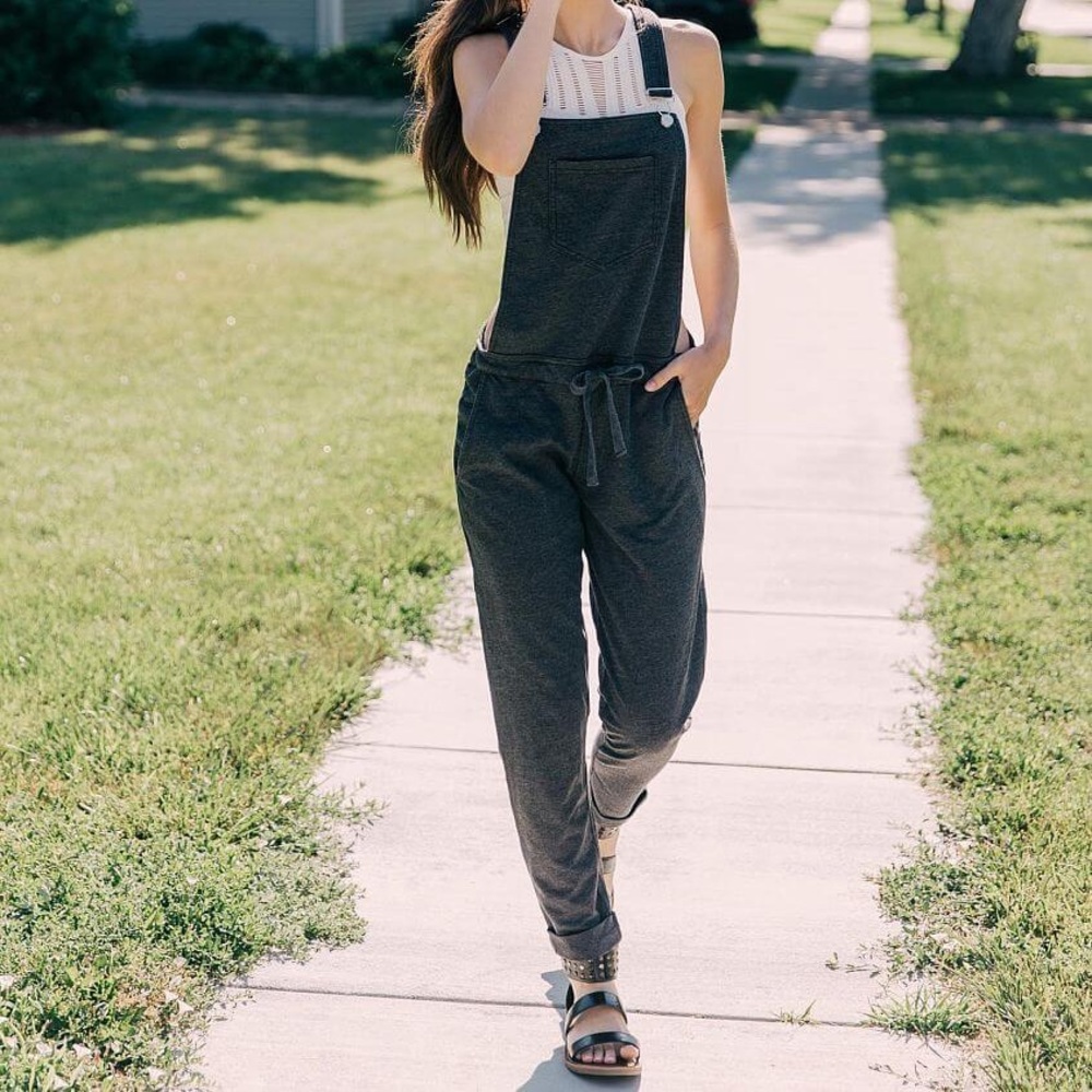 Solid Knit Overalls